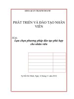 Đề tài: Lựa chọn phương pháp đào tạo phù hợp cho nhân viên