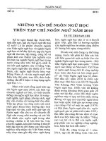 Báo cáo khoa học:Những vấn đề ngôn ngữ học trên tạp chí ngôn ngữ năm 2010 pot
