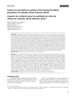 Impact of oral health on quality of life among the elderly population of Joaçaba, Santa Catarina, Brazil pptx