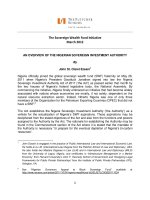 The Sovereign Wealth Fund Initiative March 2012: AN OVERVIEW OF THE NIGERIAN SOVEREIGN INVESTMENT AUTHORITY ppt