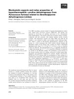 Báo cáo khoa học: Mechanistic aspects and redox properties of hyperthermophilic L-proline dehydrogenase from Pyrococcus furiosus related to dimethylglycine dehydrogenase⁄oxidase potx