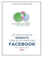 LẬP TRÌNH VÀ THIẾT KẾ WEBSITE TƯƠNG TÁC VỚI MẠNG XÃ HỘI  FACEBOOK PART 1