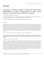 Changes in Property Rights, Forest Use and Forest Dependency of Katu Communities in Nam Dong District