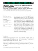 Báo cáo khoa học: Application of the Fc fusion format to generate tag-free bi-speciﬁc diabodies doc