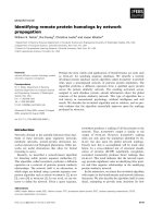 Báo cáo khoa học: Identifying remote protein homologs by network propagation ppt