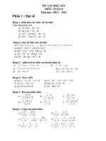 ÔN TẬP HỌC KÌ I MÔN: TOÁN 8 Năm học: 2012 – 2013 ppt