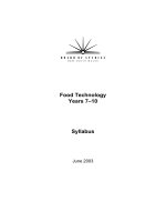 Food Technology Years 7–10 Syllabus pot