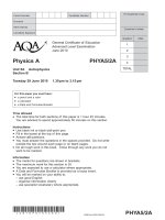 Vật lý A level: AQA PHYA5 2 a w QP JUN10