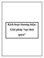 Kích hoạt thương hiệu: Giải pháp “tạo thói quen” ppt