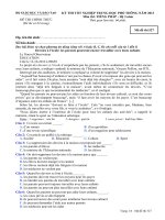 Đề thi - Đáp án môn Tiếng Pháp - Tốt nghiệp THPT Hệ 3 năm ( 2013 ) Mã đề 527 potx