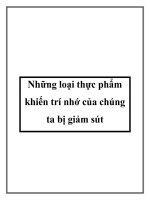 Những loại thực phẩm khiến trí nhớ của chúng ta bị giảm sút pot