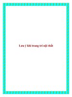 Lưu ý khi trang trí nội thất pptx