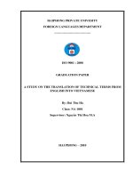 A study on the translation of technical terms from English into Vietnamese