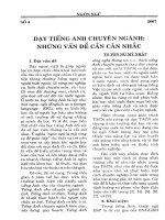 Báo cáo khoa học:Dạy tiếng Anh chuyên ngành:Những vấn đề cần cân nhắc docx