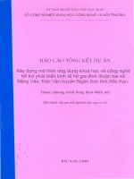 Báo cáo:Dự án xây dựng mô hình ứng dụng khoa học và công nghệ hỗ trợ phát triển kinh tế hộ gia đình thuộc hai xã tỉnh Bắc Kan doc