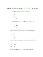 TRẮC NGHIỆM – KINH TẾ VĨ MÔ – ĐỀ SỐ 16 docx