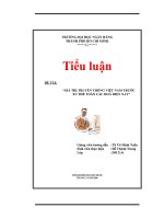 giá trị truyền thống việt nam trước xu thế toàn cầu hóa hiện nay