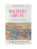 Bách Gia Chư tử các môn phái triết học dưới thời Xuân Thu chiến Quốc potx