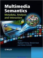 Multimedia Semantics: Metadata, Analysis and Interaction pdf