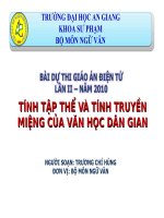 TÍNH TẬP THỂ VÀ TÍNH TRUYỀN MIỆNG CỦA VĂN HỌC DÂN GIAN doc