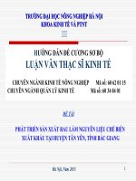 Luận văn: PHÁT TRIỂN SẢN XUẤT RAU LÀM NGUYÊN LIỆU CHẾ BIẾN XUẤT KHẨU TẠI HUYỆN TÂN YÊN, TỈNH BẮC GIANG potx