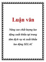 Luận văn: Nâng cao chất lượng lao động xuất khẩu tại trung tâm dịch vụ và xuất khẩu lao động SELAC docx