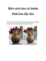 Biến sách báo cũ thành bình hoa độc đáo potx