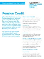 Work, money and practical matters: Pension Credit ppt