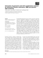 Báo cáo khoa học: Interaction of gymnemic acid with cyclodextrins analyzed by isothermal titration calorimetry, NMR and dynamic light scattering doc