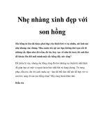 Nhẹ nhàng xinh đẹp với son hồng ppt