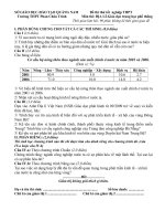 Đề thi thử tốt nghiệp THPT Môn Địa 2014 Trường Phan Chu Trinh Tam Kỳ (Có đáp án, thang điểm)