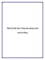 Thiết kế biệt thự 3 tầng theo phong cách truyền thống potx