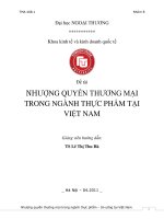 nhượng quyền thương mại trong ngành thực phẩm tại việt nam