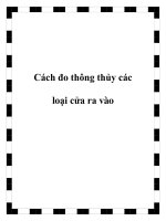 Cách đo thông thủy các loại cửa ra vào doc