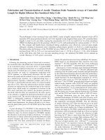 fabrication and characterization of anodic titanium oxide nanotube arrays of controlled