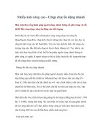 Nhiếp ảnh nâng cao - Chụp chuyển động nhanh pptx