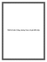 Thiết kế nhà 2 tầng, hướng Nam với giá 600 triệu doc