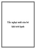 Tắc nghẹt mũi của bé khi trời lạnh pot