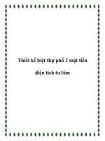 Thiết kế biệt thự phố 2 mặt tiền diện tích 6x16m docx