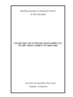 Phương pháp nghiên cứu tài liệu trong nghiên cứu khoa học