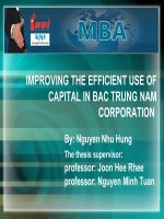 IMPROVING THE EFFICIENT USE OF CAPITAL IN BAC TRUNG NAM CORPORATION potx