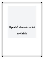 Hạn chế nôn trớ cho trẻ mới sinh pot