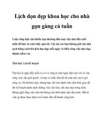 Lịch dọn dẹp khoa học cho nhà gọn gàng cả tuần potx