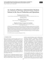 An Analysis of Business Administration Students Interest in the area of production and Operations pot