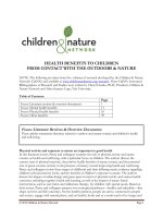 HEALTH BENEFITS TO CHILDREN FROM CONTACT WITH THE OUTDOORS & NATURE pot
