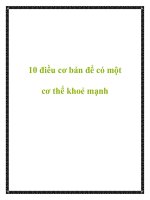 10 điều cơ bản để có một cơ thể khoẻ mạnh pot