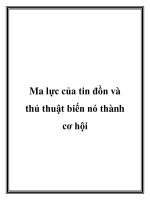 Ma lực của tin đồn và thủ thuật biến nó thành cơ hội doc