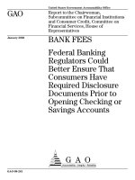 Federal Banking Regulators Could Better Ensure That Consumers Have Required Disclosure Documents Prior to Opening Checking or Savings Accounts ppt