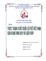 Chuyên đề môn học: Thực trạng xuất khẩu cà phê của Việt Nam giai đoạn 2009 - 2012 ppt