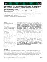 Báo cáo khoa học: Dermaseptin DA4, although closely related to dermaseptin B2, presents chemotactic and Gram-negative selective bactericidal activities doc